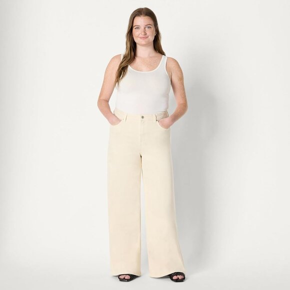 Women's High-Rise Wide Leg Jeans Cotton Polyester Spandex Casual Style - Picture 6 of 7